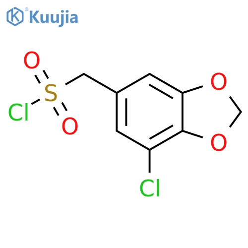 (7-chloro-1,3-dioxaindan-5-yl)methanesulfonyl chloride structure