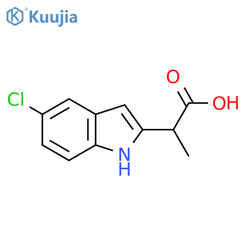2-(5-chloro-1H-indol-2-yl)propanoic acid structure