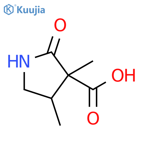 3,4-dimethyl-2-oxopyrrolidine-3-carboxylic acid structure