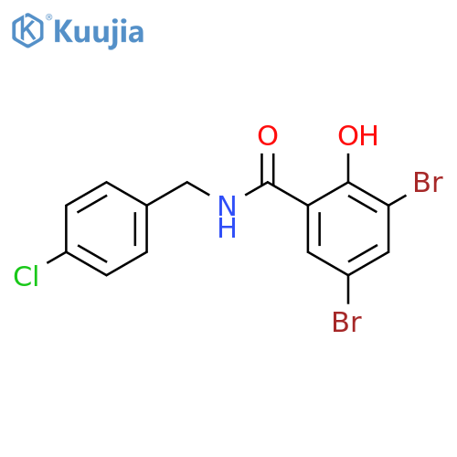 Benzamide,3,5-dibromo-N-[(4-chlorophenyl)methyl]-2-hydroxy- structure
