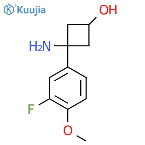 3-Amino-3-(3-fluoro-4-methoxyphenyl)cyclobutan-1-ol structure