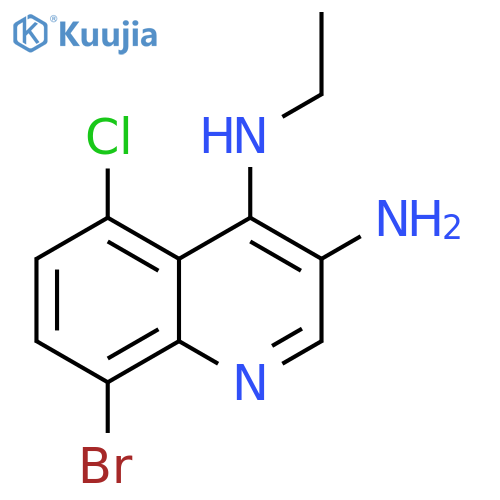 3,4-Quinolinediamine, 8-bromo-5-chloro-N4-ethyl- structure