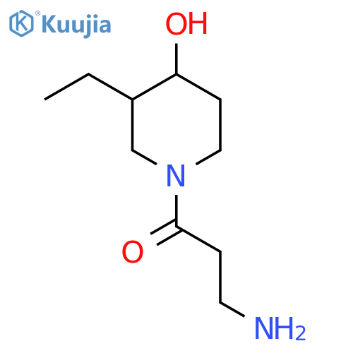3-Amino-1-(3-ethyl-4-hydroxypiperidin-1-yl)propan-1-one structure