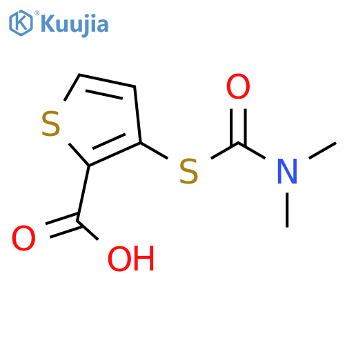 3-(dimethylcarbamoyl)sulfanylthiophene-2-carboxylic acid structure