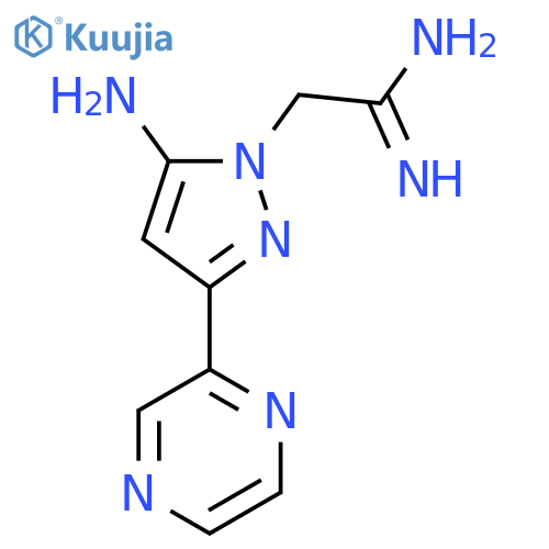 2-(5-Amino-3-(pyrazin-2-yl)-1H-pyrazol-1-yl)acetimidamide structure