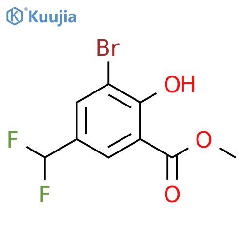Methyl 3-bromo-5-(difluoromethyl)-2-hydroxy-benzoate structure
