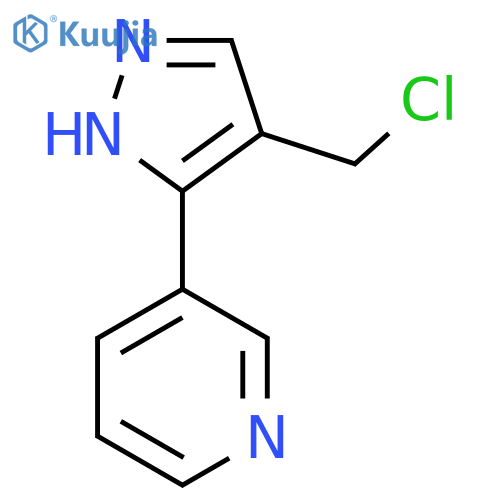 3-(4-(chloromethyl)-1H-pyrazol-3-yl)pyridine structure