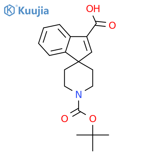 1'-[(2-methylpropan-2-yl)oxycarbonyl]spiro[indene-3,4'-piperidine]-1-carboxylic acid structure
