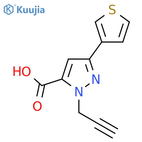 1-(Prop-2-yn-1-yl)-3-(thiophen-3-yl)-1H-pyrazole-5-carboxylic acid structure