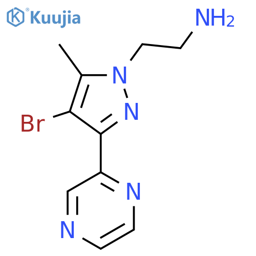 2-(4-Bromo-5-methyl-3-(pyrazin-2-yl)-1H-pyrazol-1-yl)ethan-1-amine structure