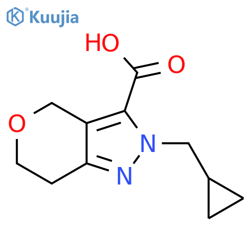 2-(Cyclopropylmethyl)-2,4,6,7-tetrahydropyrano[4,3-c]pyrazole-3-carboxylic acid structure