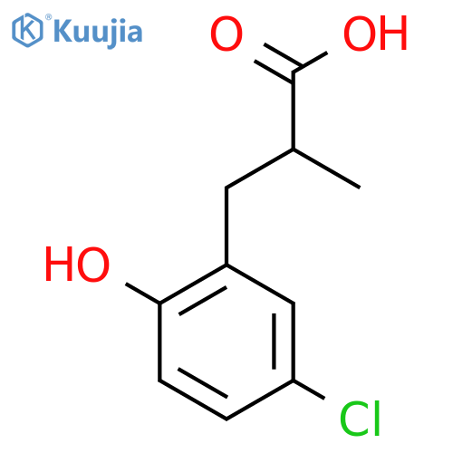 3-(5-chloro-2-hydroxyphenyl)-2-methylpropanoic acid structure
