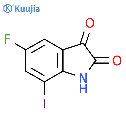 5-fluoro-7-iodo-2,3-dihydro-1H-indole-2,3-dione structure