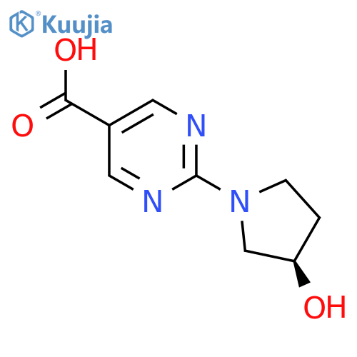 2-[(3R)-3-hydroxypyrrolidin-1-yl]pyrimidine-5-carboxylic acid structure