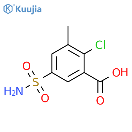 2-chloro-3-methyl-5-sulfamoylbenzoic acid structure