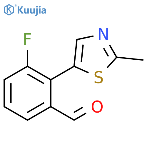 3-fluoro-2-(2-methyl-1,3-thiazol-5-yl)benzaldehyde structure