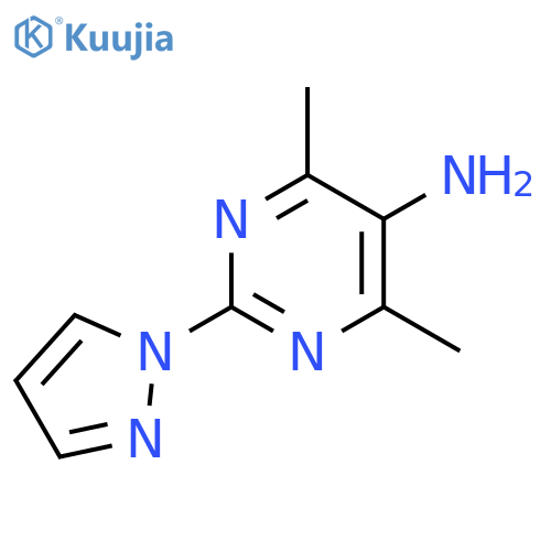 4,6-dimethyl-2-(1H-pyrazol-1-yl)pyrimidin-5-amine structure