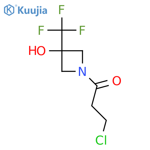 3-Chloro-1-(3-hydroxy-3-(trifluoromethyl)azetidin-1-yl)propan-1-one structure