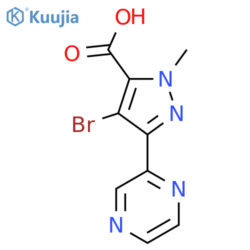 4-Bromo-1-methyl-3-(pyrazin-2-yl)-1H-pyrazole-5-carboxylic acid structure