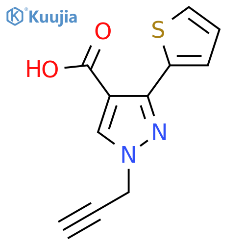 1-(Prop-2-yn-1-yl)-3-(thiophen-2-yl)-1H-pyrazole-4-carboxylic acid structure