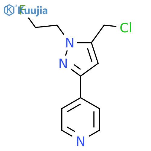 4-(5-(chloromethyl)-1-(2-fluoroethyl)-1H-pyrazol-3-yl)pyridine structure