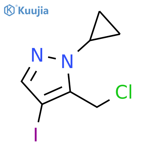1H-Pyrazole, 5-(chloromethyl)-1-cyclopropyl-4-iodo- structure