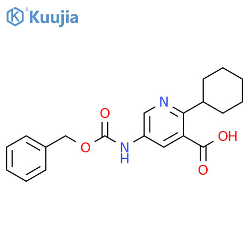 3-Pyridinecarboxylic acid, 2-cyclohexyl-5-[[(phenylmethoxy)carbonyl]amino]- structure