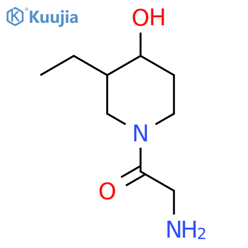 2-Amino-1-(3-ethyl-4-hydroxypiperidin-1-yl)ethan-1-one structure