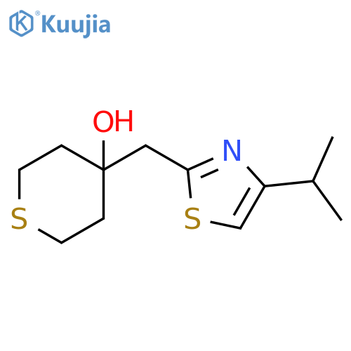 2H-Thiopyran-4-ol, tetrahydro-4-[[4-(1-methylethyl)-2-thiazolyl]methyl]- structure