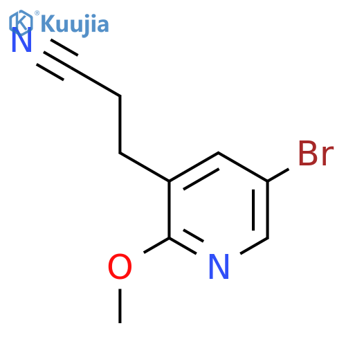 3-(5-bromo-2-methoxypyridin-3-yl)propanenitrile structure