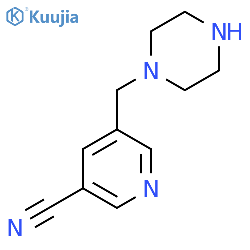 5-(Piperazin-1-ylmethyl)pyridine-3-carbonitrile structure