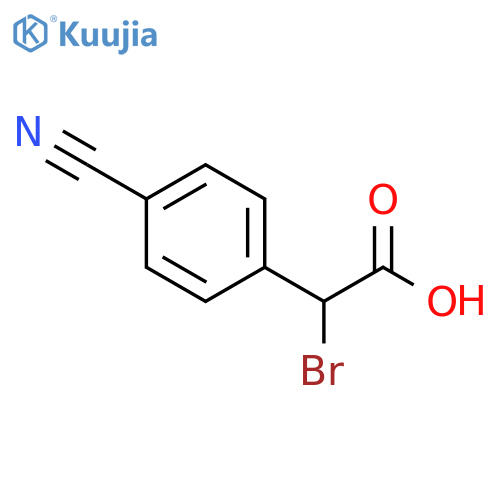 Benzeneacetic acid, α-bromo-4-cyano- structure