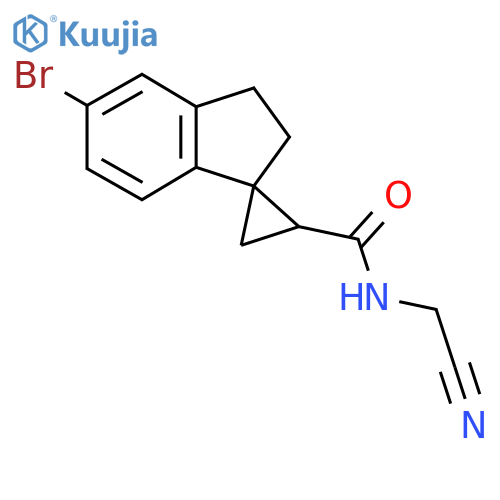 5'-bromo-N-(cyanomethyl)-2',3'-dihydrospirocyclopropane-1,1'-indene-2-carboxamide structure