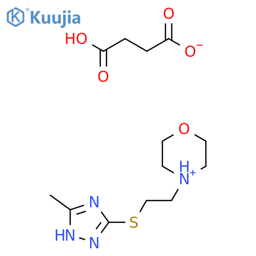 4-{2-(5-methyl-4H-1,2,4-triazol-3-yl)sulfanylethyl}morpholine, butanedioic acid structure