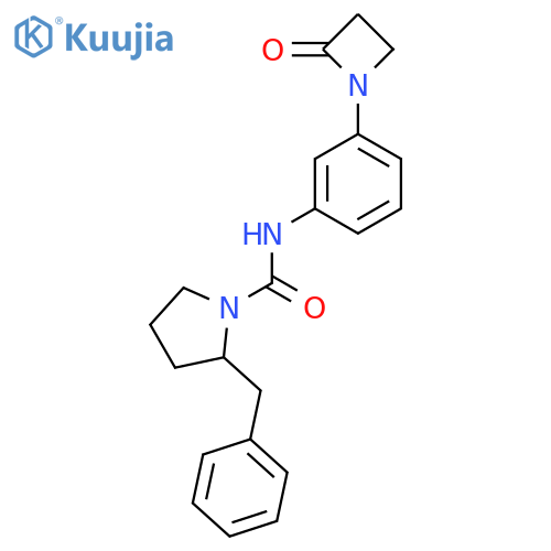 2-benzyl-N-[3-(2-oxoazetidin-1-yl)phenyl]pyrrolidine-1-carboxamide structure