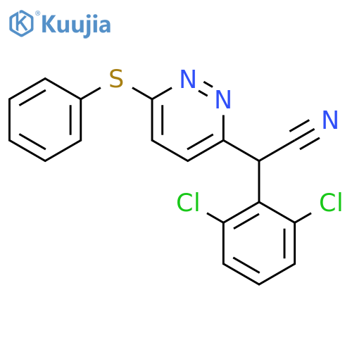 2-(2,6-Dichlorophenyl)-2-(6-phenylsulfanylpyridazin-3-yl)acetonitrile structure