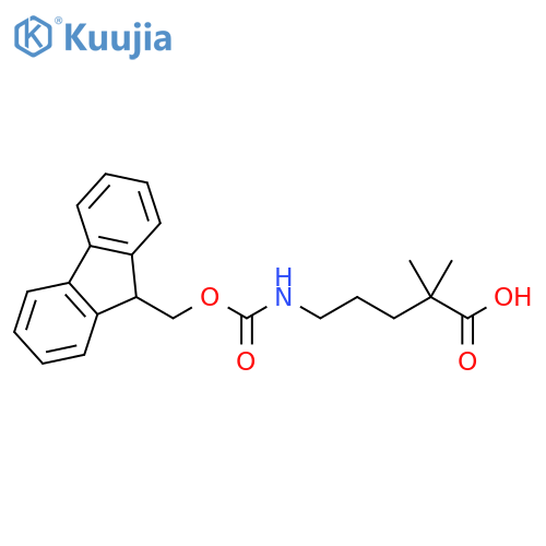 5-({[(9H-fluoren-9-yl)methoxy]carbonyl}amino)-2,2-dimethylpentanoic acid structure