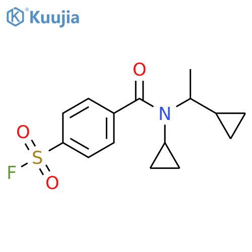 4-[[Cyclopropyl(1-cyclopropylethyl)amino]carbonyl]benzenesulfonyl fluoride structure