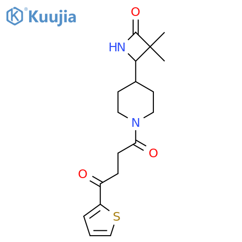1-[4-(3,3-Dimethyl-4-oxoazetidin-2-yl)piperidin-1-yl]-4-(thiophen-2-yl)butane-1,4-dione structure