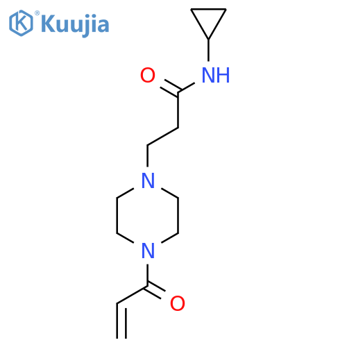 N-cyclopropyl-3-[4-(prop-2-enoyl)piperazin-1-yl]propanamide structure