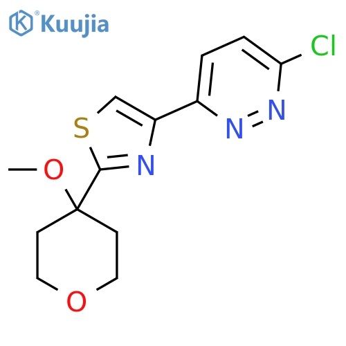 3-chloro-6-2-(4-methoxyoxan-4-yl)-1,3-thiazol-4-ylpyridazine structure