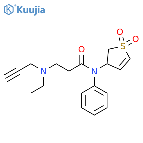 N-(1,1-dioxo-2,3-dihydro-1lambda6-thiophen-3-yl)-3-[ethyl(prop-2-yn-1-yl)amino]-N-phenylpropanamide structure