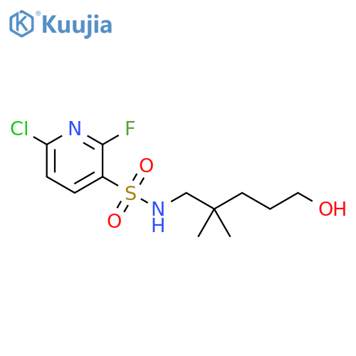 6-Chloro-2-fluoro-N-(5-hydroxy-2,2-dimethylpentyl)-3-pyridinesulfonamide structure
