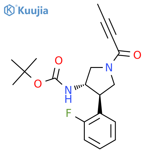 tert-butyl N-[(3S,4R)-1-(but-2-ynoyl)-4-(2-fluorophenyl)pyrrolidin-3-yl]carbamate structure