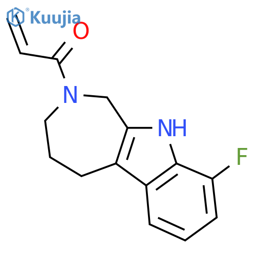 1-{9-fluoro-1H,2H,3H,4H,5H,10H-azepino3,4-bindol-2-yl}prop-2-en-1-one structure