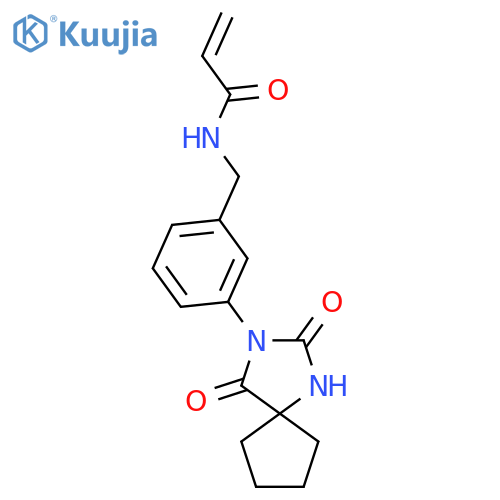 N-[(3-{2,4-dioxo-1,3-diazaspiro[4.4]nonan-3-yl}phenyl)methyl]prop-2-enamide structure