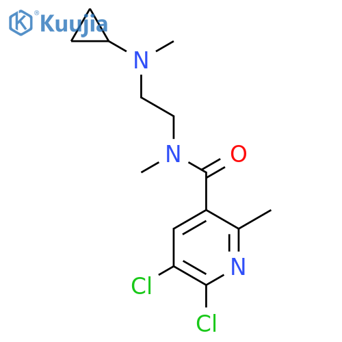 5,6-dichloro-N-{2-[cyclopropyl(methyl)amino]ethyl}-N,2-dimethylpyridine-3-carboxamide structure