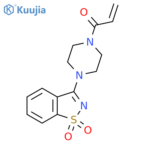 3-[4-(Prop-2-enoyl)piperazin-1-yl]-1lambda6,2-benzothiazole-1,1-dione structure