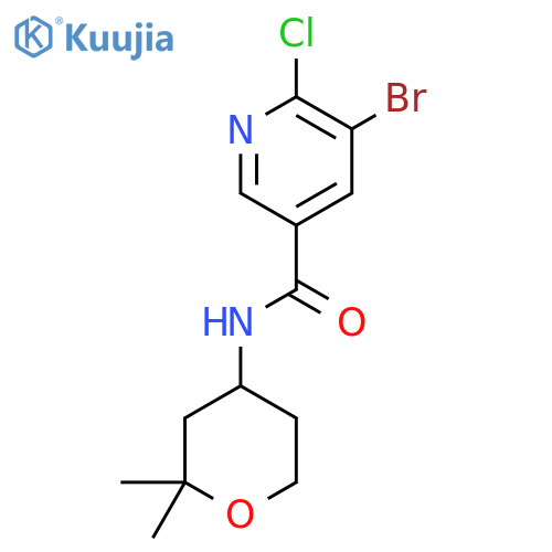 5-Bromo-6-chloro-N-(tetrahydro-2,2-dimethyl-2H-pyran-4-yl)-3-pyridinecarboxamide structure