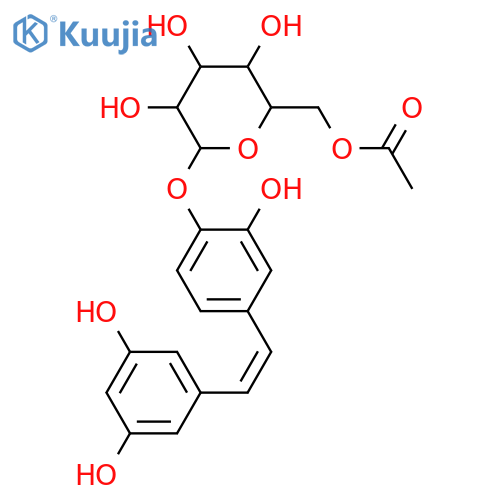1-(3,4-Dihydroxyphenyl)-2-(3,5-dihydroxyphenyl)ethylene; (E)-form, 4'-O-(6-O-Acetyl-β-D-glucopyranoside) structure